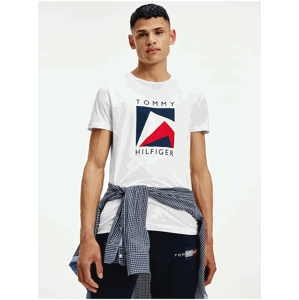 Bílé pánské tričko s potiskem Tommy Hilfiger Corp Apex Tee