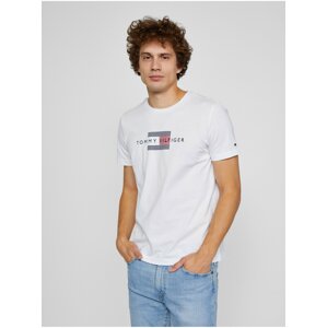 Bílé pánské tričko Tommy Hilfiger Lines Tee