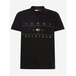 Černé pánské polo triko Tommy Hilfiger Icon Seasonal Regular