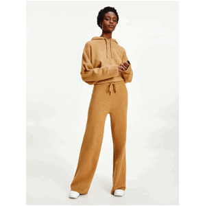 Hnědé dámské volné tepláky Tommy Hilfiger Flex Wide Leg Pant