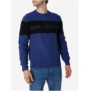 Černo-modrý pánský svetr Calvin Klein Jeans