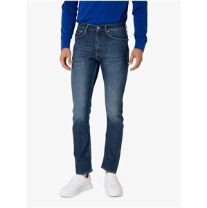 Modré pánské zkrácené straight fit džíny Calvin Klein Jeans