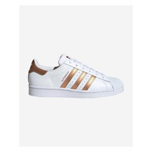 Bronzovo-bílé dámské kožené tenisky adidas Originals Superstar