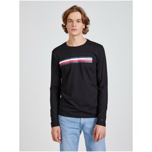 Černé pánské tričko Tommy Hilfiger Sliced Bar