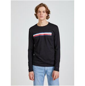 Černé pánské tričko Tommy Hilfiger Sliced Bar