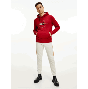 Červená pánská mikina s kapucí Tommy Hilfiger Seasonal Icon
