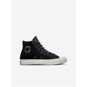 Černé unisex kotníkové tenisky z umělého kožíšku Converse Chuck 70 French Binding