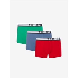Sada tří pánských boxerek v červené, modré a zelené barvě Tommy Hilfiger Underwear
