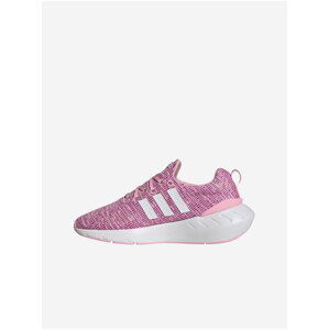 Růžové holčičí žíhané boty adidas Originals Swift Run 22