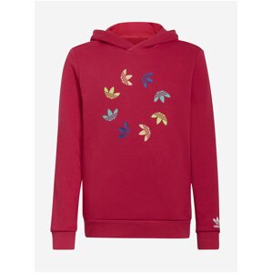 Růžová dětská  mikina s kapucí adidas Originals Hoodie