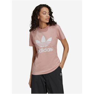 Starorůžové dámské tričko adidas Originals