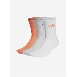 Sada tří párů unisex ponožek v oranžové, šedé a bílé barvě adidas Originals