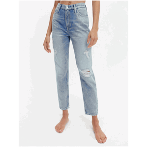 Světle modré dámské mom fit džíny s potrhaným efektem Calvin Klein Jeans