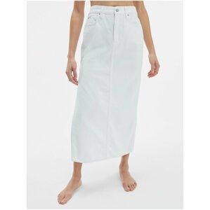 Bílá dámská džínová maxi sukně Calvin Klein Jeans