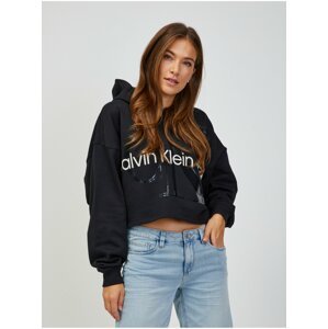 Černá dámská oversize mikina s kapucí Calvin Klein Jeans