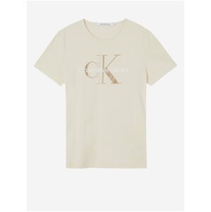 Béžové dámské tričko Calvin Klein Jeans