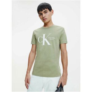 Khaki pánské tričko Calvin Klein Jeans