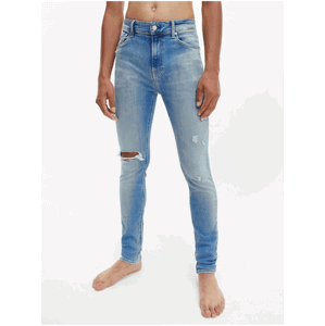 Světle modré pánské skinny fit džíny s vyšisovaným efektem Calvin Klein Jeans