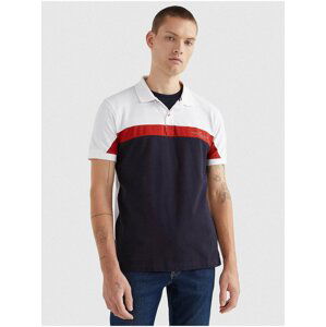 Bílo-modré pánské polo tričko Tommy Hilfiger