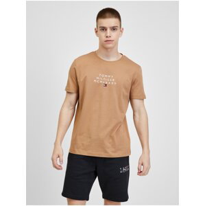Světle hnědé pánské tričko Tommy Hilfiger