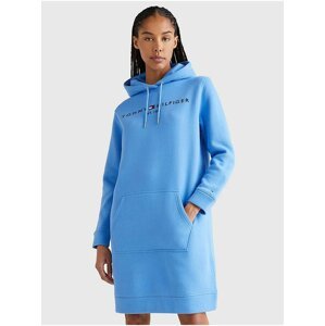 Modré dámské mikinové šaty s kapucí Tommy Hilfiger
