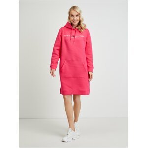 Růžové mikinové šaty s kapucí Tommy Hilfiger