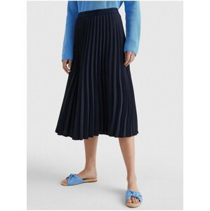 Tmavě modrá dámská plisovaná mini sukně Tommy Hilfiger