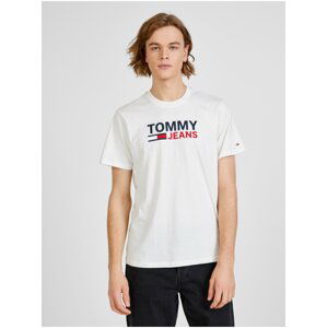 Bílé pánské tričko s potiskem Tommy Jeans