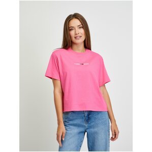Růžové dámské tričko Tommy Jeans