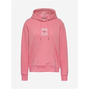 Růžová dámská mikina s kapucí Tommy Jeans