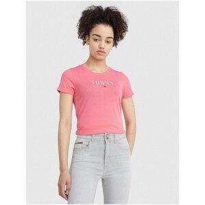 Růžové dámské tričko s potiskem Tommy Jeans