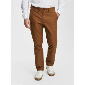 Hnědé pánské kalhoty GAP khakis slim fit GapFlex