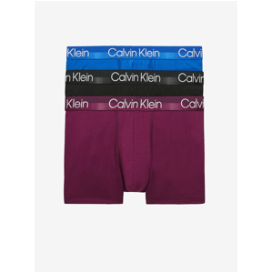 Sada tří pánských boxerek v modré, černé a vínové barvě Calvin Klein Underwear