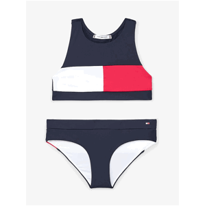 Tmavě modré vzorované holčičí plavky Tommy Hilfiger