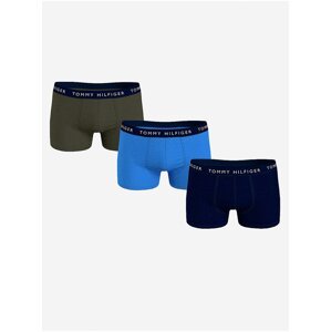 Sada tří pánských boxerek v zelené a modré barvě Tommy Hilfiger Underwear