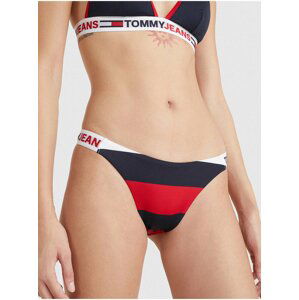 Červeno-modrý dámský vzorovaný spodní díl plavek Tommy Hilfiger Underwear