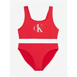 Červené holčičí plavky Calvin Klein Underwear