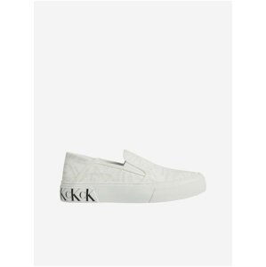 Bílé dámské vzorované slip on tenisky Calvin Klein Jeans