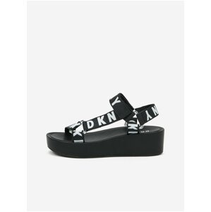 Černé sandály na klínku DKNY Ayli