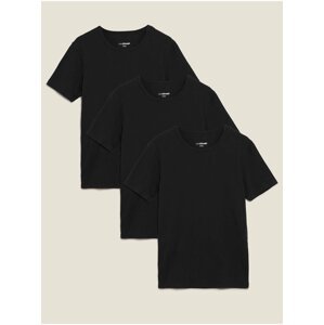 Sada tří černých pánských triček pod košili s technologií Cool & Fresh™ Marks & Spencer