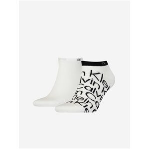 Sada dvou párů pánských vzorovaných ponožek v bílé barvě Calvin Klein