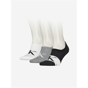 Sada tří párů pánských ponožek v bílé, šedé a černé barvě Calvin Klein Underwear
