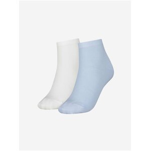 Sada dvou párů dámských ponožek v bílé a modré barvě Tommy Hilfiger Underwear