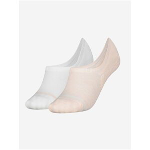 Sada dvou párů dámských ponožek v bílé a růžové barvě Tommy Hilfiger Underwear