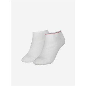 Sada dvou párů dámských žebrovaných ponožek v bílé barvě Tommy Hilfiger Underwear