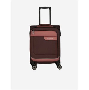 Růžovo-hnědý cestovní kufr Travelite Viia 4w S