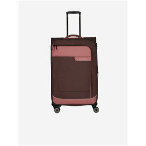 Růžovo-hnědý cestovní kufr Travelite Viia 4w L