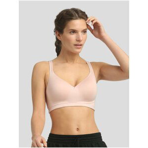 Světle růžová dámská sportovní podprsenka Dim SPORT PADDED CROP TOP