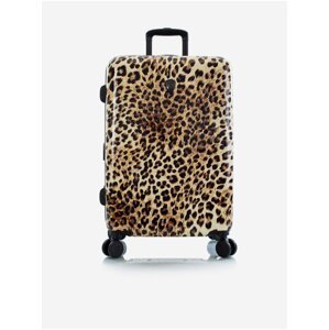 Černo-hnědý vzorovaný cestovní kufr Heys Brown Leopard M