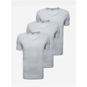 Pánské tričko bez potisku - šedá 3 kusy v balení Z29 V10 basic